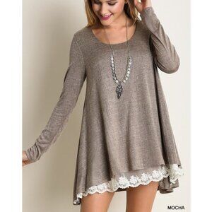 "Nothing Twice" Lace Hem Tunic Top